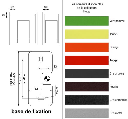 Dimensions et couleurs applique Hugy by MEGALUX 33